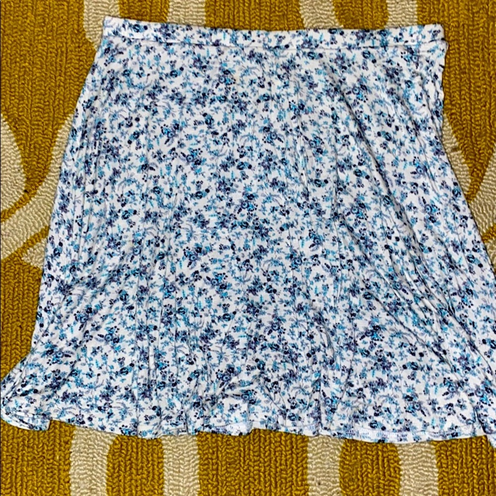 Blue floral skirt